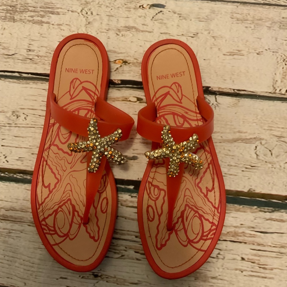 Nine West StarFish Flip Flop Sandals Size 10
